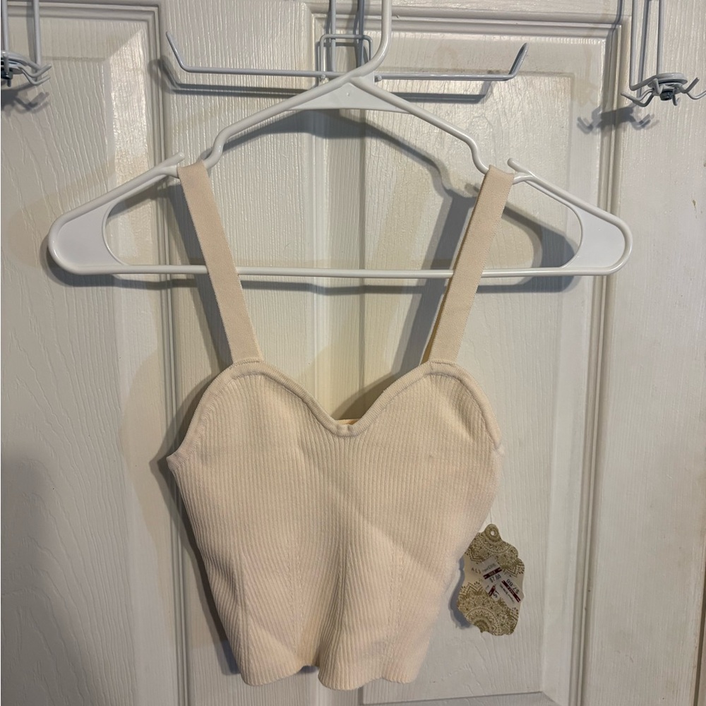 Altar'd State Tan Sleeveless Bustier Tank Top